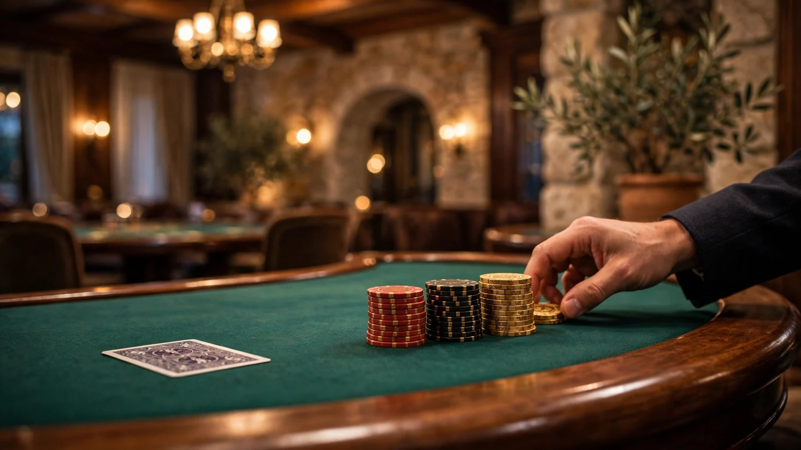 Elegantni blackjack stol u hrvatskom casinu s ulozima i kartama