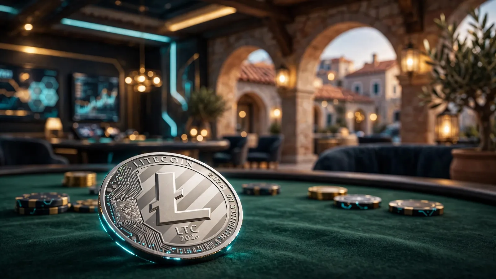 Litecoin kriptovaluta na kazino stolu u hrvatskom casinu
