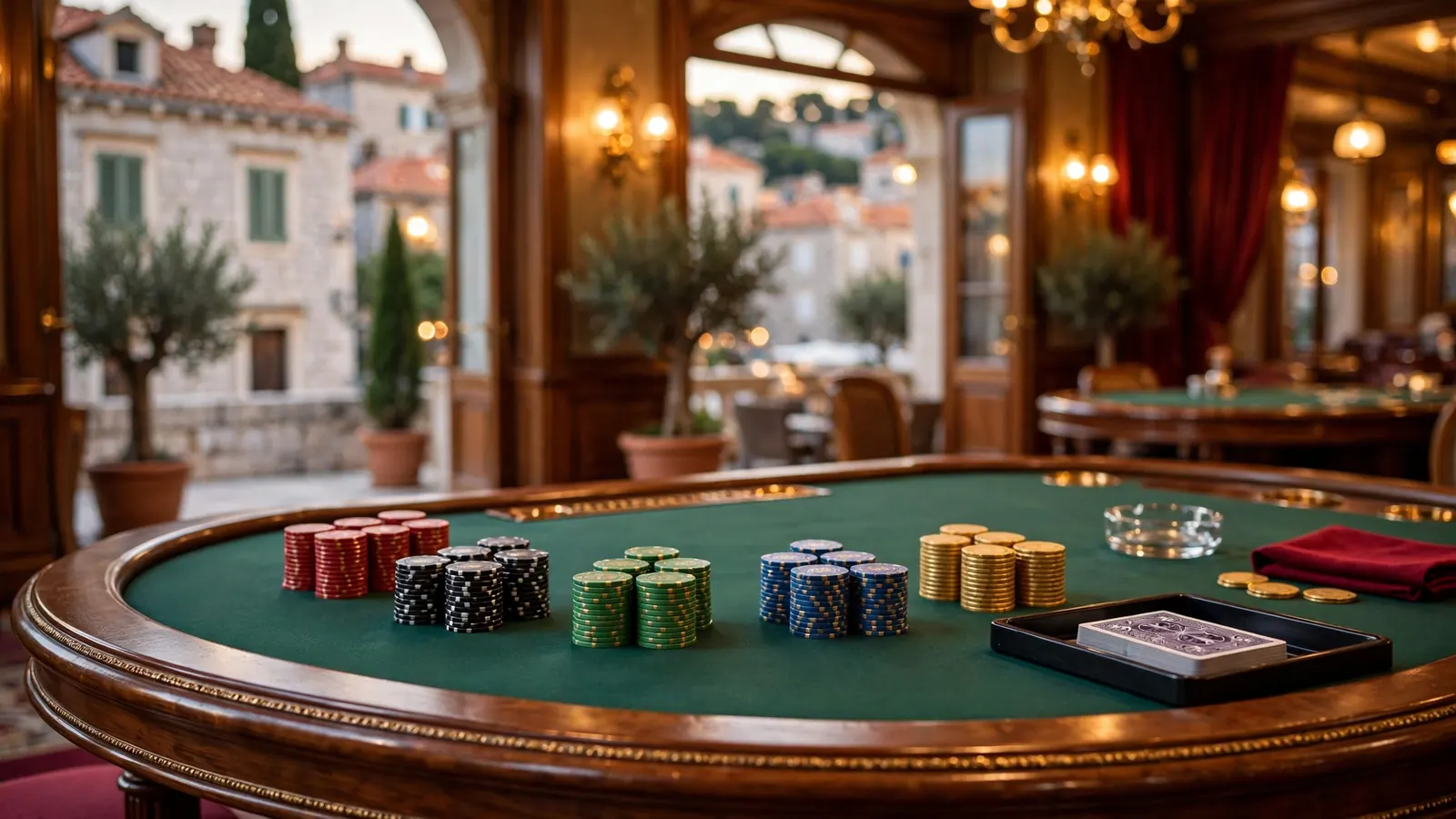 Elegantan blackjack stol s ulošcima u hrvatskom casinu